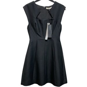 Halston Heritage Black Fit & Flare Dress NWT Size 0 $445